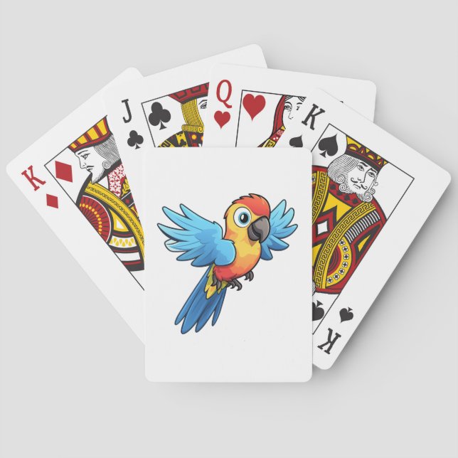 Baraja De Cartas Ilustración de loro de dibujos animados (Reverso)
