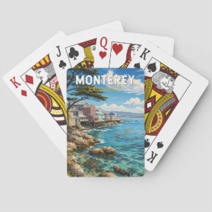 Baraja De Cartas Ilustración de Monterey California Arte de Viaje R