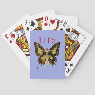 Baraja De Cartas Ilustración de Mujer Volando Mariposa Flapper