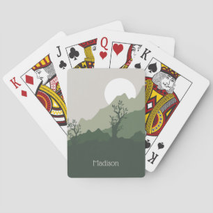 Baraja De Cartas Ilustracion de naturaleza de nombre personalizado