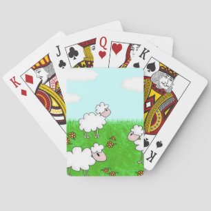 Baraja De Cartas Ilustración de niños de ovejas lindas