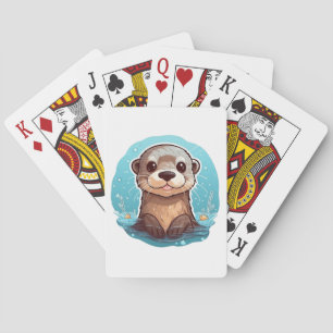Baraja De Cartas ilustracion de nutria personalizado