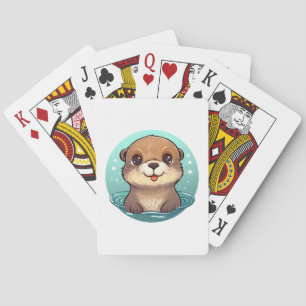 Baraja De Cartas ilustracion de nutria personalizado