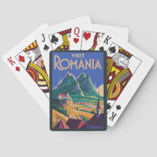 Baraja De Cartas Ilustración de paisaje de Rumania Arte de viaje vi