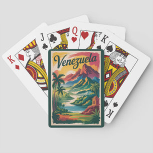 Baraja De Cartas Ilustración de paisaje de Venezuela Arte de viaje 