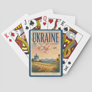 Baraja De Cartas Ilustración de paisaje ucraniano de Ucrania Viaje