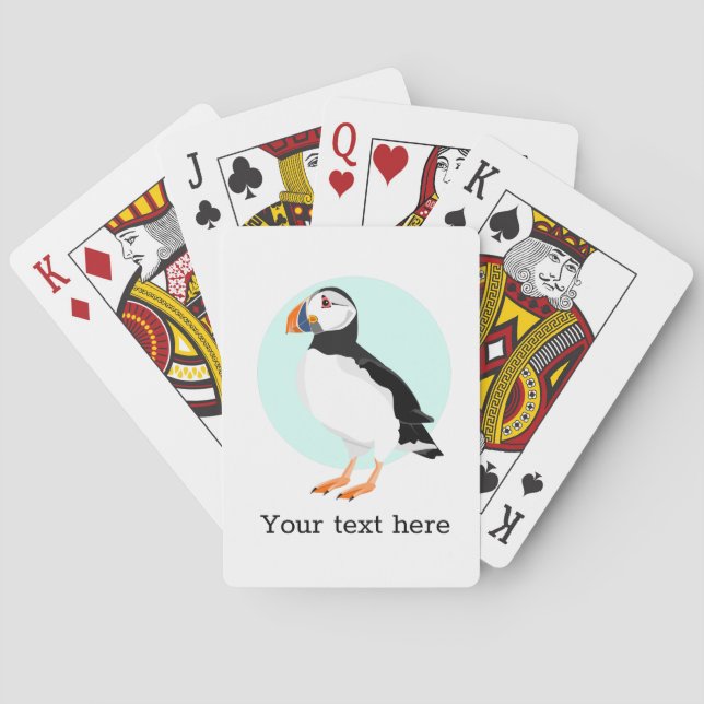 Baraja De Cartas Ilustracion de pájaro de Puffin (Reverso)