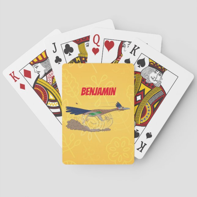Baraja De Cartas Ilustracion de pájaro personalizado de pista diver (Reverso)
