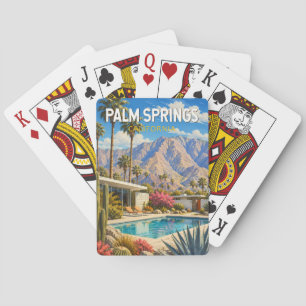 Baraja De Cartas Ilustración de Palm Springs California Arte de Via