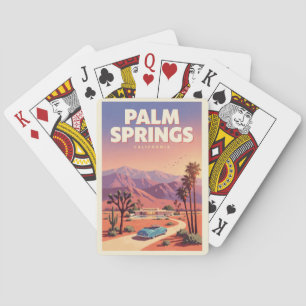 Baraja De Cartas Ilustración de Palm Springs California Arte de Via