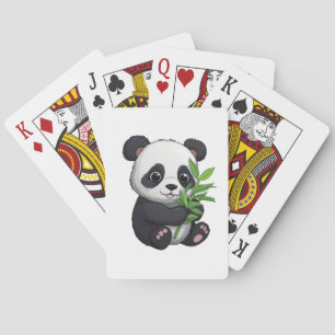 Baraja De Cartas Ilustración de panda de dibujos animados