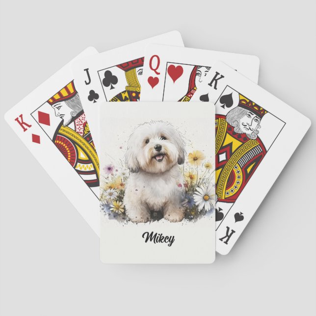 Baraja De Cartas Ilustracion de Perro Cute - Coton de Tulear (Reverso)