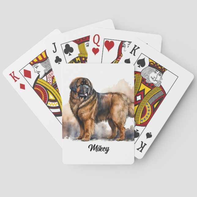 Baraja De Cartas Ilustracion de Perro Cute - Mastiff tibetana (Reverso)