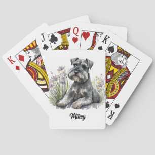 Baraja De Cartas Ilustracion de Perro Cuto - Schnauzer -