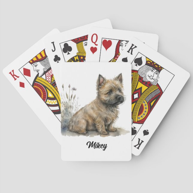Baraja De Cartas Ilustracion de perro lindo - Cairn Terrier (Reverso)