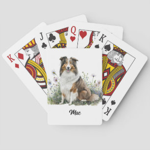 Baraja De Cartas Ilustración de perro lindo - Collie