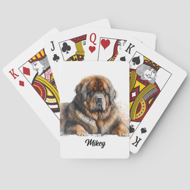 Baraja De Cartas Ilustracion de perro lindo - Mastiff (Reverso)