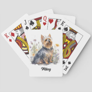 Baraja De Cartas Ilustracion de perro lindo - Silky Terrier