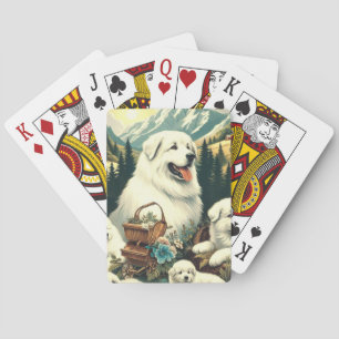 Baraja De Cartas Ilustracion de Perro Vintage Great Pyrenees