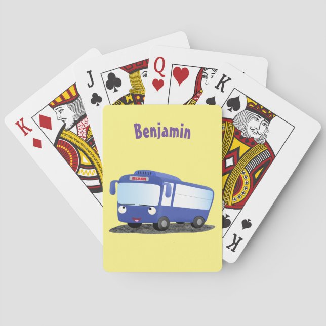Baraja De Cartas Ilustracion de personalizado de autobús moderno az (Reverso)