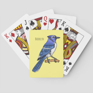 Baraja De Cartas Ilustracion de personalizado de ave azul jay