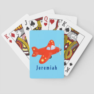 Baraja De Cartas Ilustracion de personalizado de avión rojo con vue