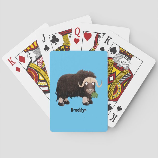 Baraja De Cartas Ilustracion de personalizado de buey hongo (Reverso)