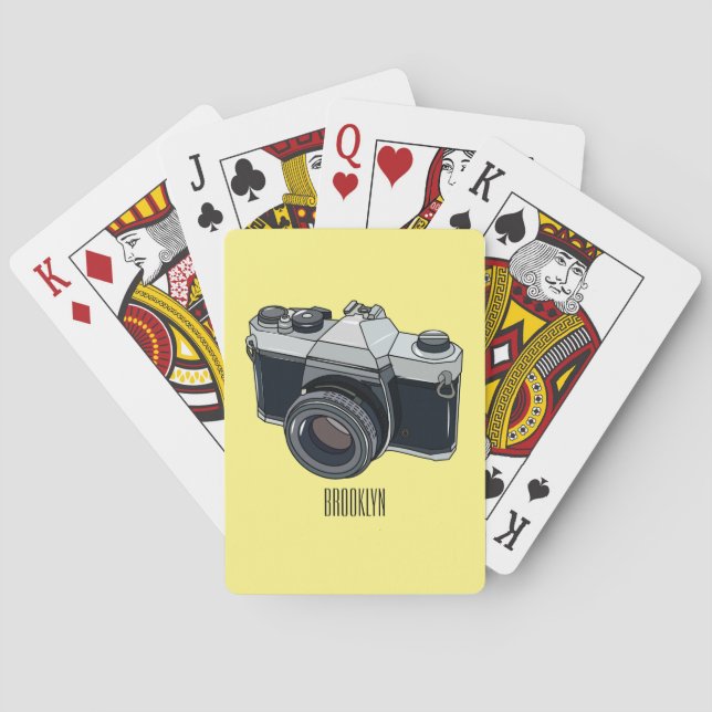 Baraja De Cartas Ilustracion de personalizado de cámara de cine (Reverso)