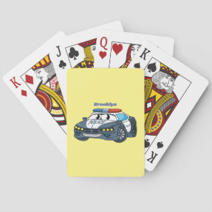 Baraja De Cartas Ilustracion de personalizado de coche de policía f