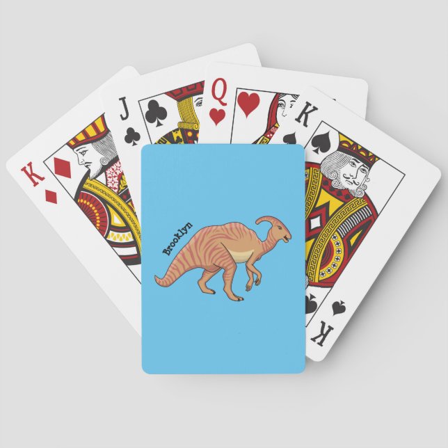 Baraja De Cartas Ilustracion de personalizado de dinosaurios de par (Reverso)