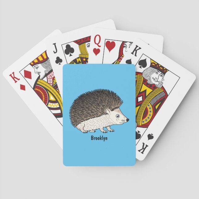 Baraja De Cartas Ilustracion de personalizado de hedgehog espinoso (Reverso)