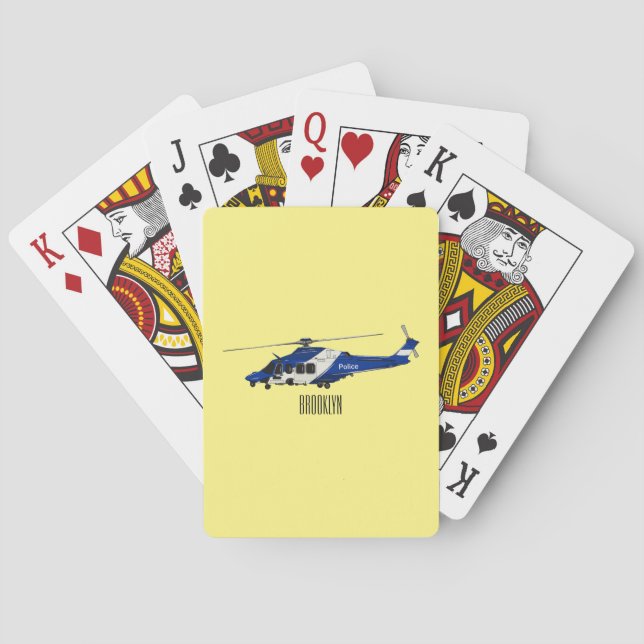 Baraja De Cartas Ilustracion de personalizado de helicópteros de la (Reverso)