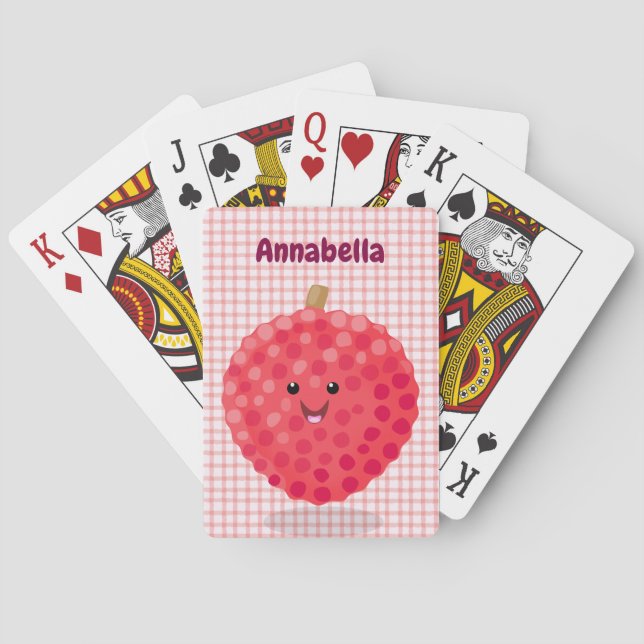 Baraja De Cartas Ilustracion de personalizado de linché rosado (Reverso)