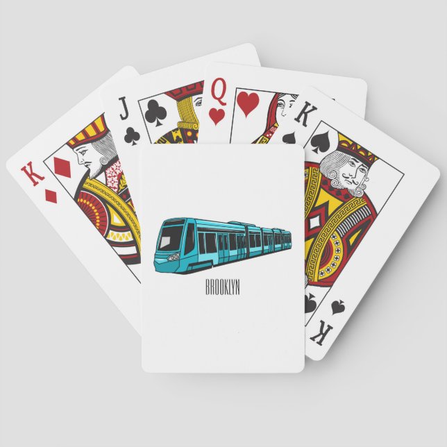 Baraja De Cartas Ilustracion de personalizado de locomotora eléctri (Reverso)