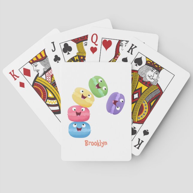 Baraja De Cartas Ilustracion de personalizado de macarons graciosos (Reverso)