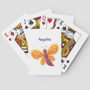 Baraja De Cartas Ilustracion de personalizado de mariposa naranja f