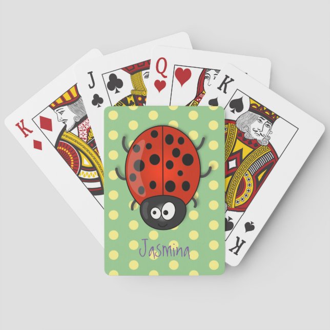 Baraja De Cartas Ilustracion de personalizado de mariquita roja fel (Reverso)