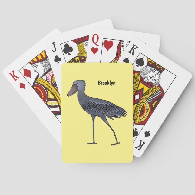 Baraja De Cartas Ilustracion de personalizado de pájaro Shoebill (Reverso)