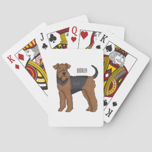 Baraja De Cartas Ilustracion de personalizado de perro Airedale ter