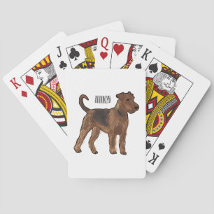 Baraja De Cartas Ilustracion de personalizado de perro Airedale ter