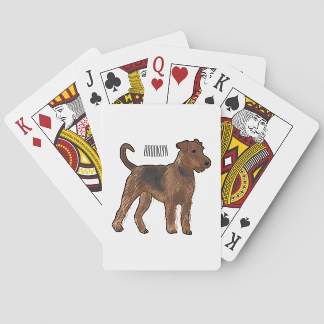Baraja De Cartas Ilustracion de personalizado de perro Airedale ter (Reverso)