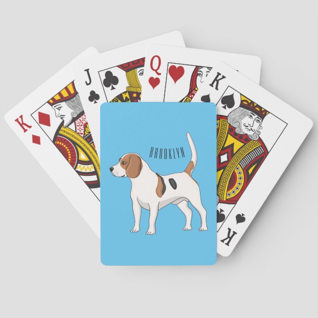 Baraja De Cartas Ilustracion de personalizado de perro Beagle (Reverso)