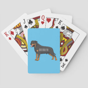 Baraja De Cartas Ilustracion de personalizado de perro de Rottweile