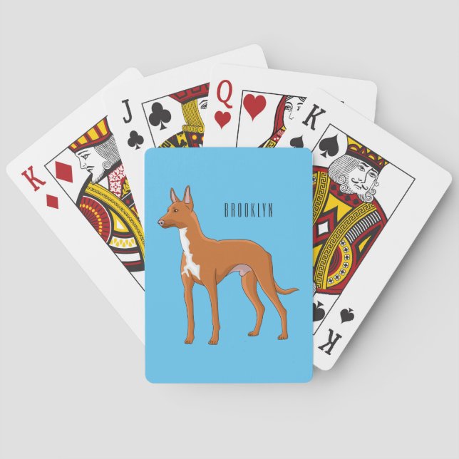 Baraja De Cartas Ilustracion de personalizado de perro perrito (Reverso)