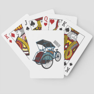 Baraja De Cartas Ilustracion de personalizado de rickshaw en bicicl