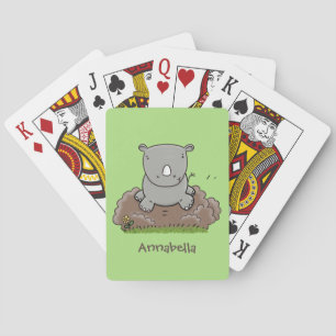 Baraja De Cartas Ilustracion de personalizado de rinocerontes