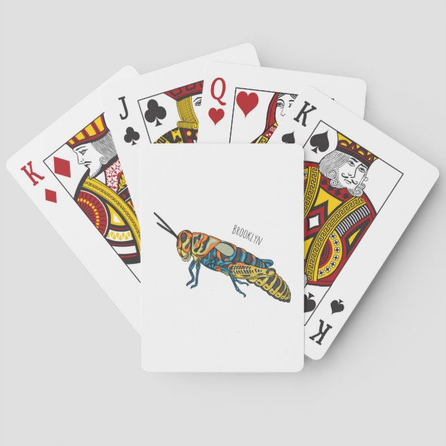 Baraja De Cartas Ilustracion de personalizado de saltamontes de bar (Reverso)