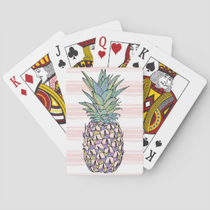 Baraja De Cartas Ilustracion de piña vintage colorido.