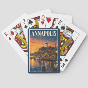 Baraja De Cartas Ilustración de puesta de sol en Annapolis Maryland