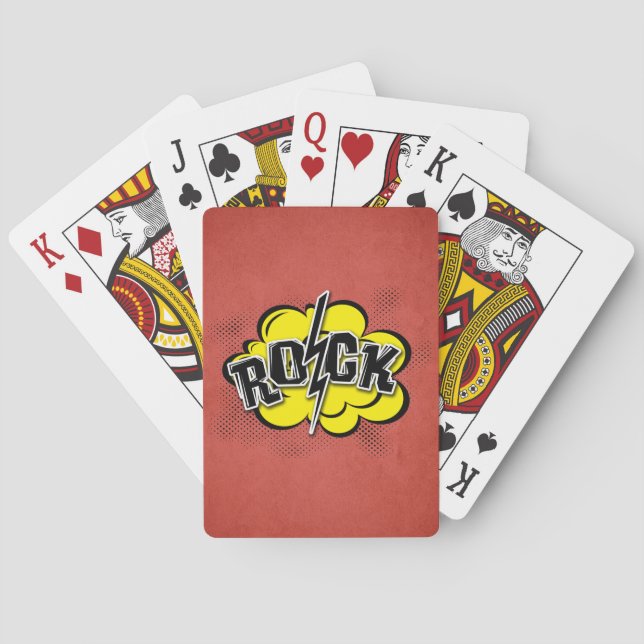 Baraja De Cartas Ilustracion de rock de estilo cómico (Reverso)